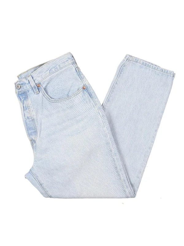 501 Original Womens Cropped Button Fly Straight Leg Jeans