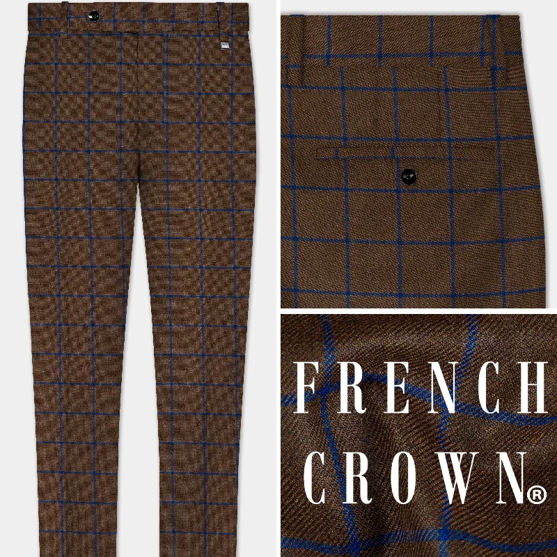 Bistre Brown with Catalina Blue Windowpane Pant