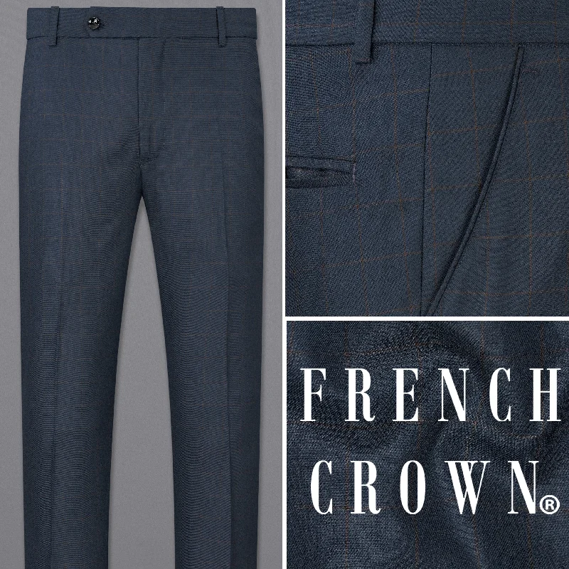 Ebony Clay Blue Windowpane Pants