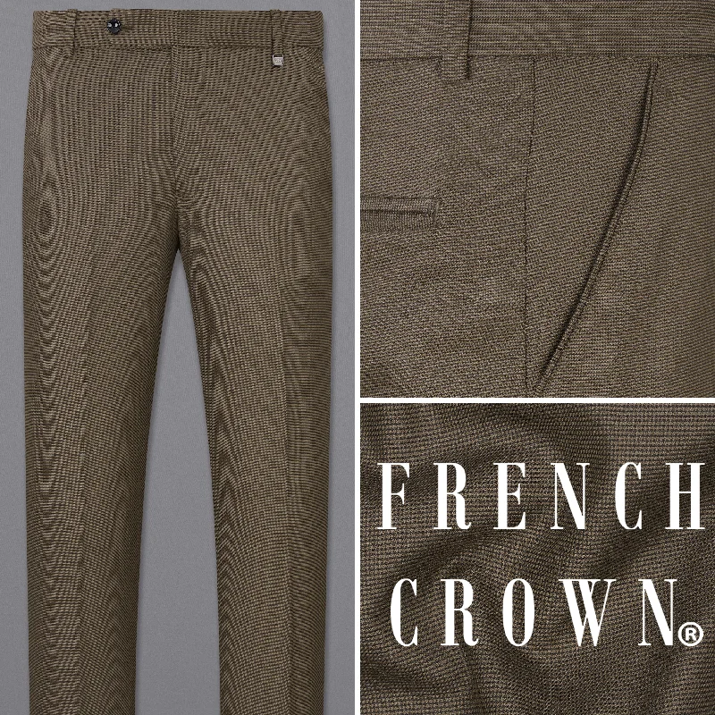 Fuscous Brown Textured Pants