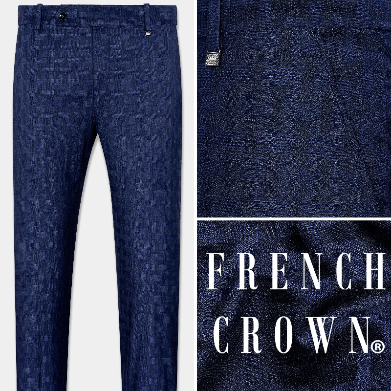 Haiti Blue Wool Rich Stretchable Pant