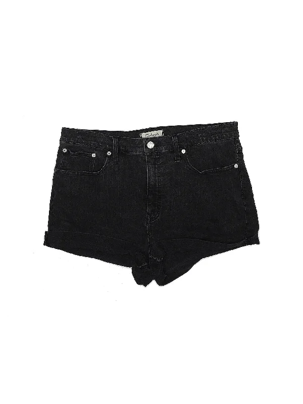 High-Rise Denim Shorts in Dark Wash