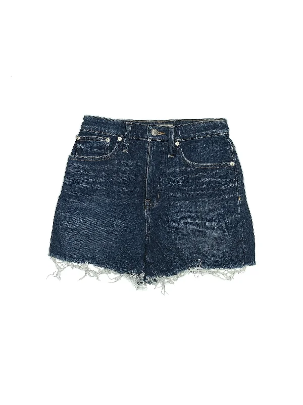 High-Rise Denim Shorts in Dark Wash