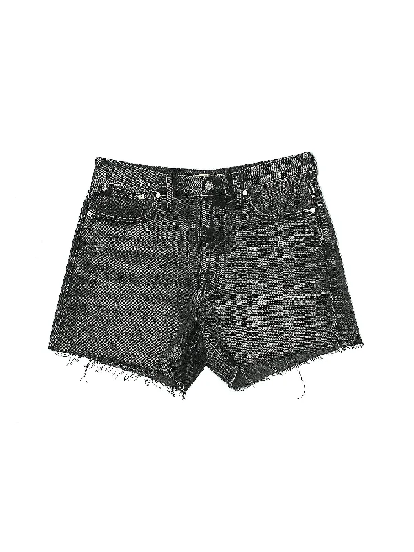 High-Rise Denim Shorts in Dark Wash