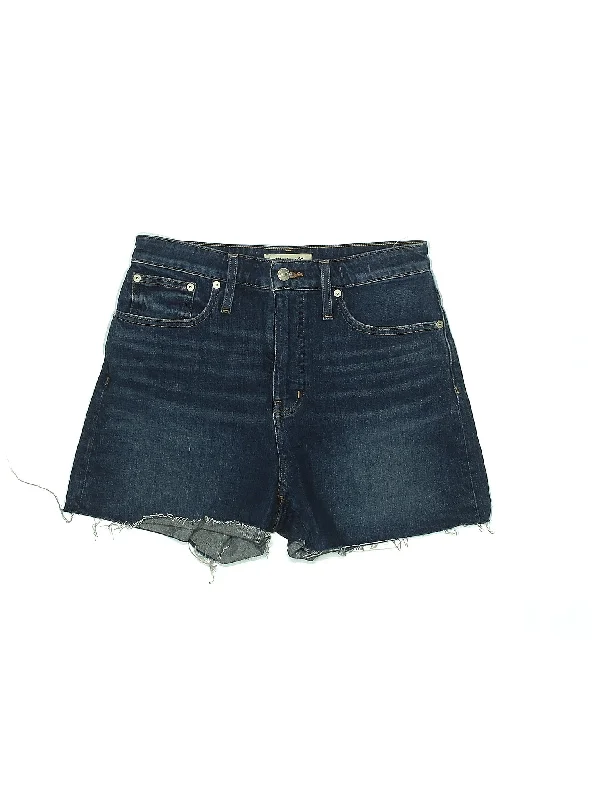 High-Rise Denim Shorts in Dark Wash