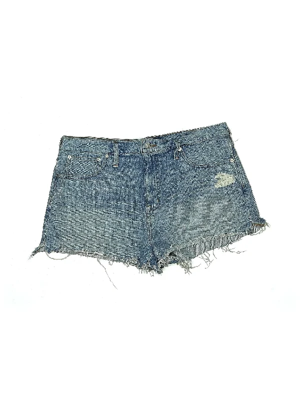 High-Rise Denim Shorts in Light Wash