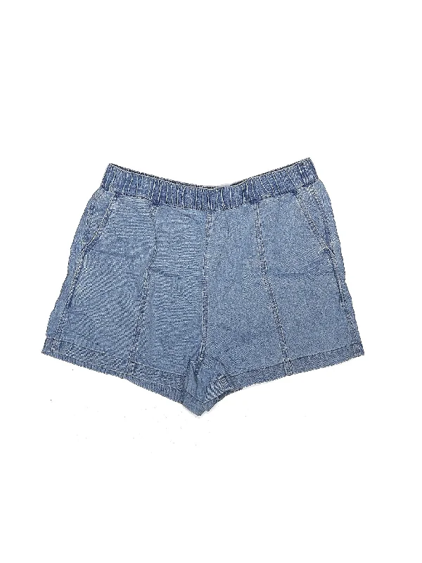 High-Rise Denim Shorts in Light Wash