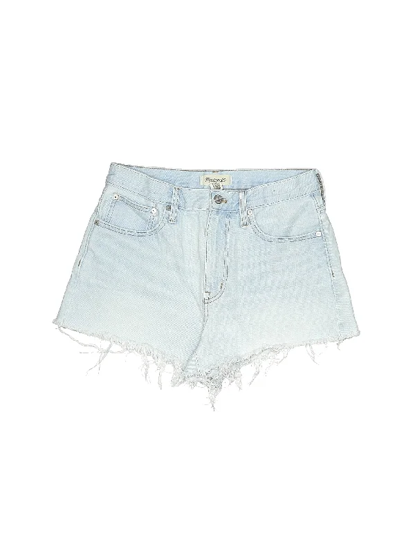 High-Rise Denim Shorts in Light Wash