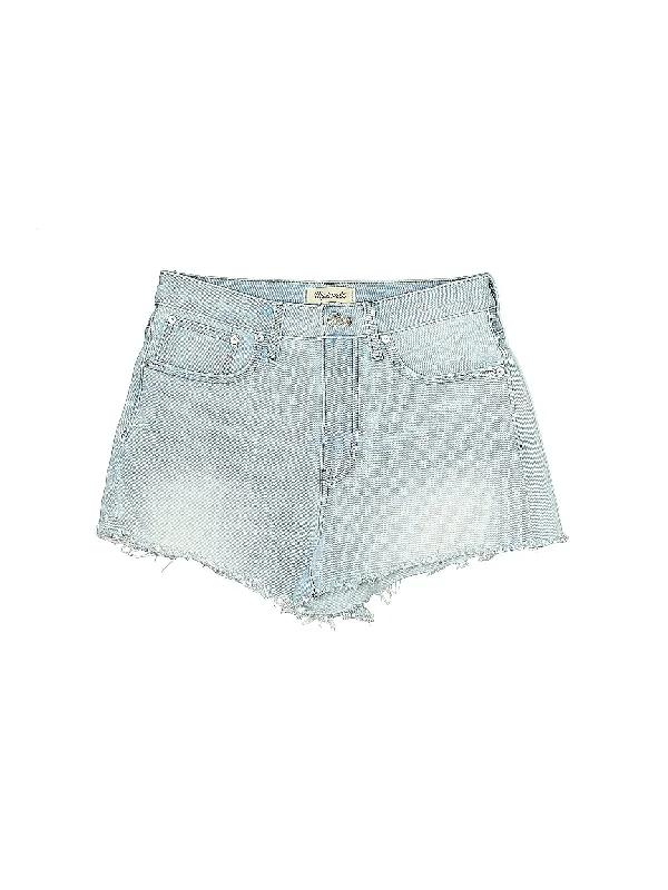 High-Rise Denim Shorts in Light Wash