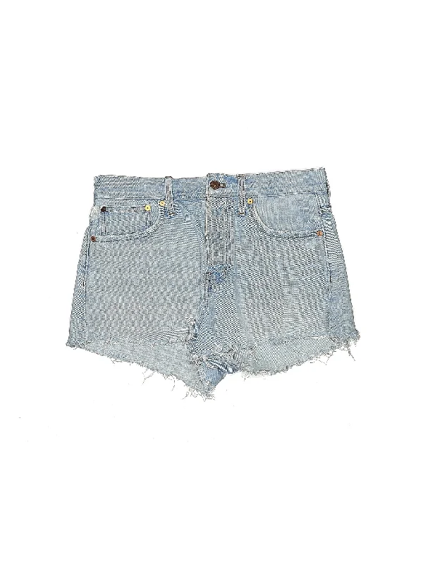 High-Rise Denim Shorts in Light Wash