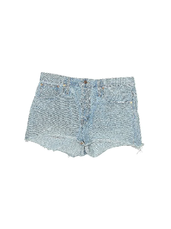 High-Rise Denim Shorts in Light Wash