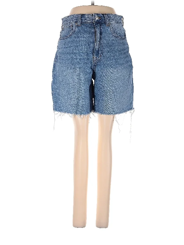 High-Rise Denim Shorts in Medium Wash