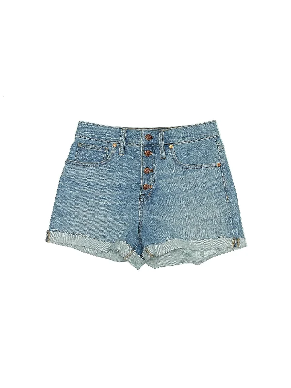 High-Rise Denim Shorts in Medium Wash