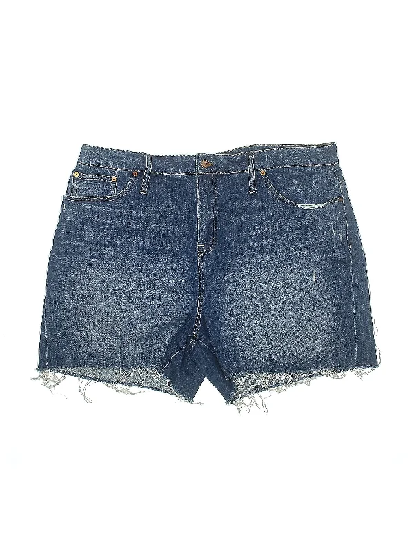 High-Rise Denim Shorts in Medium Wash