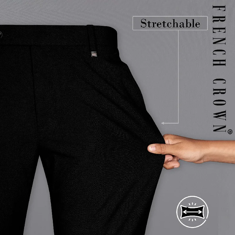 Jade Black Textured Pant