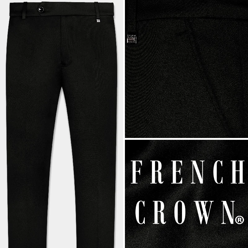 Jade Black Wool Rich Pant