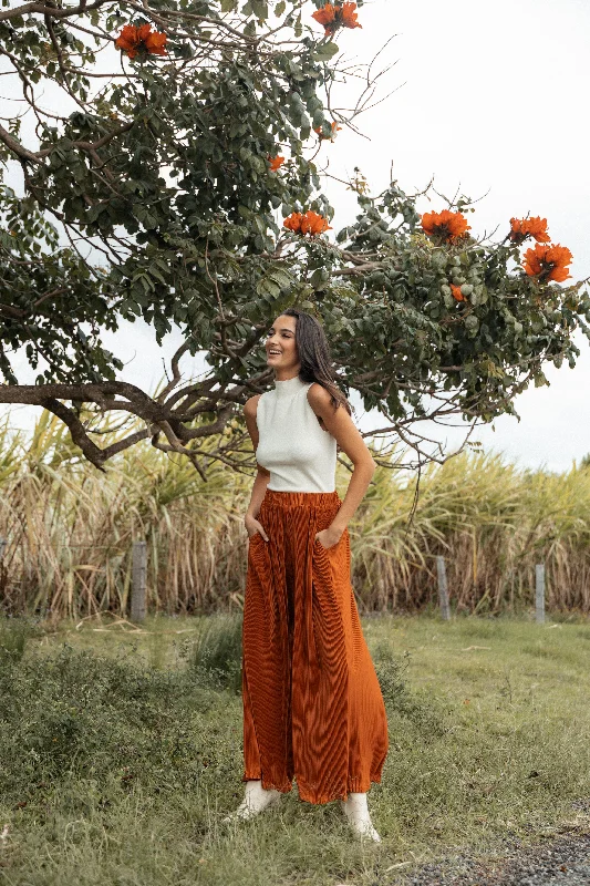 Leria Wide Pant - Burnt Orange