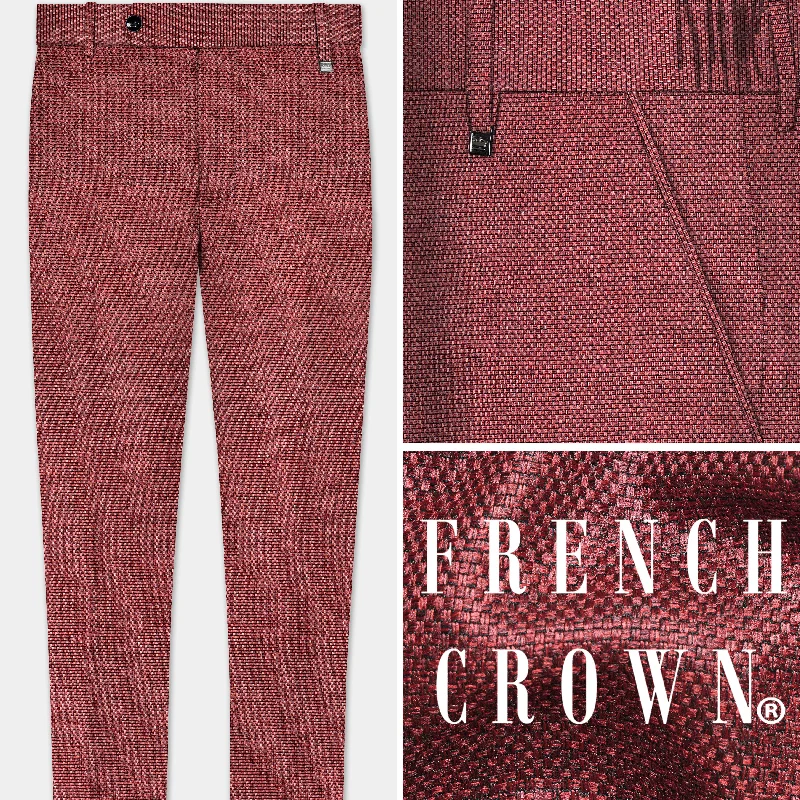 Merlot Red Textured Pant