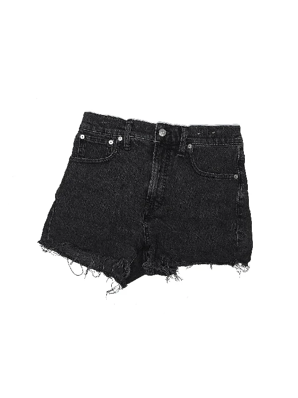 Mid-Rise Denim Shorts in Dark Wash