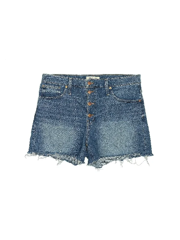 Mid-Rise Denim Shorts in Medium Wash