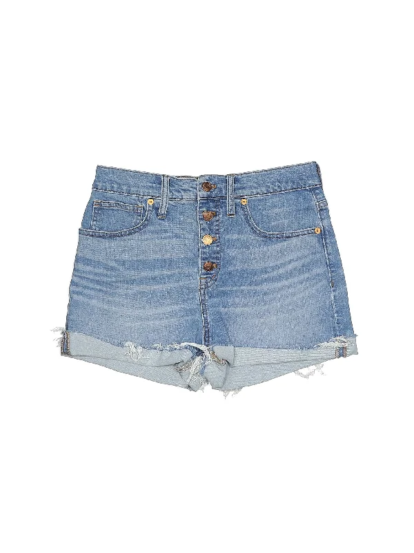 Mid-Rise Denim Shorts in Medium Wash