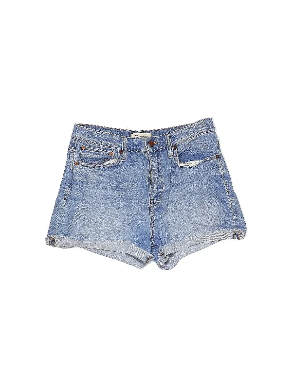 Mid-Rise Denim Shorts in Medium Wash