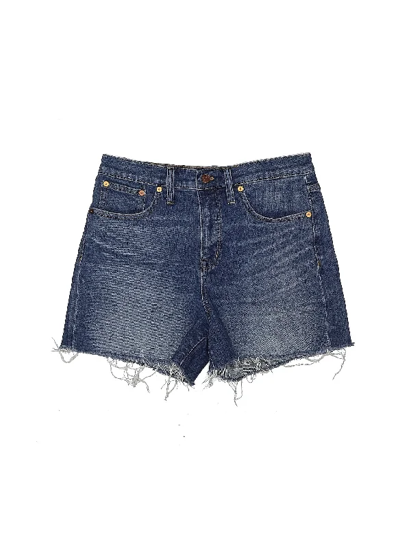 Mid-Rise Denim Shorts in Medium Wash