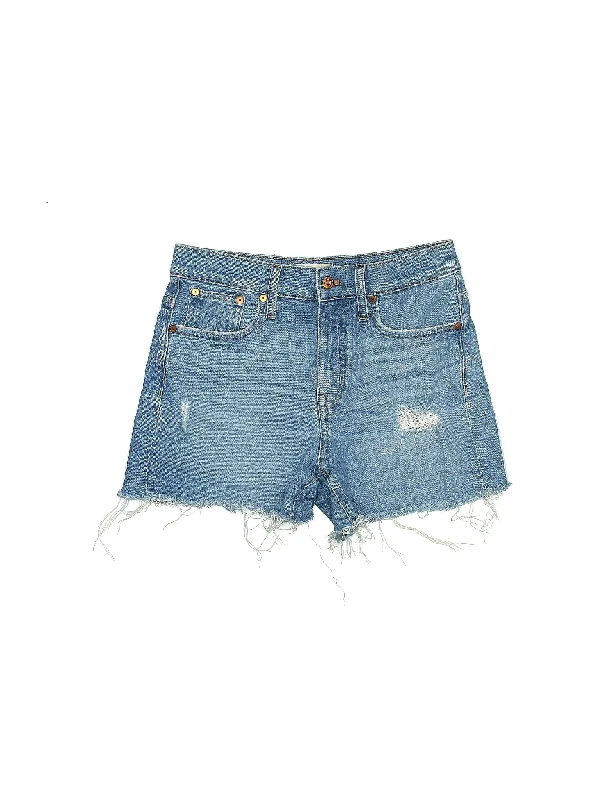 Mid-Rise Denim Shorts in Medium Wash