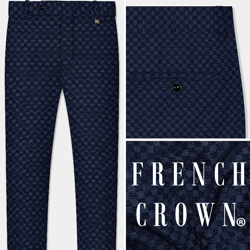 Midnight Blue Textured Pant