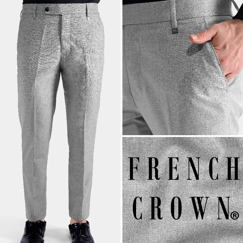 Pale Slate Gray Tweed Pant