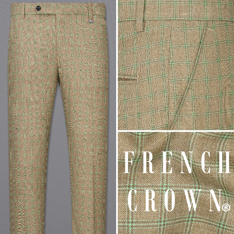 Sandrift Brown with Sprout Green Plaid Pants