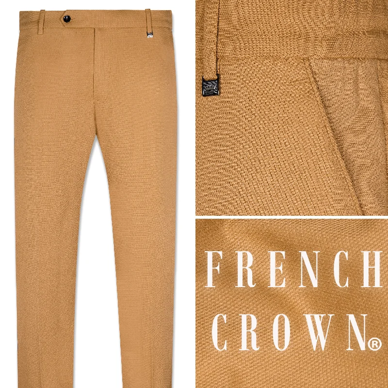 Twine Brown Dobby Textured Premium Giza Cotton Pant