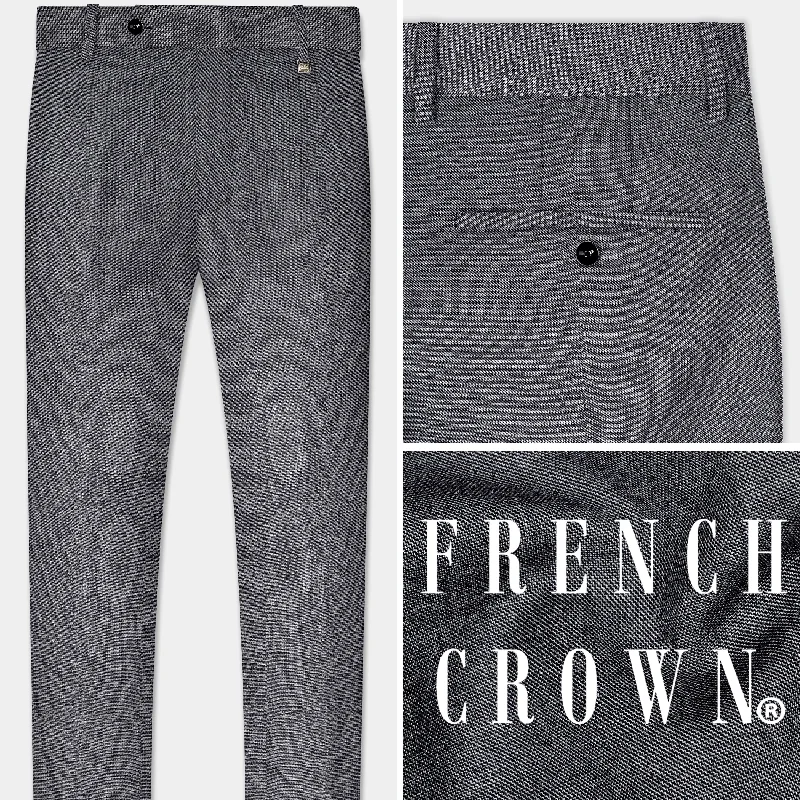 Vampire Gray Textured Wool Rich Pant