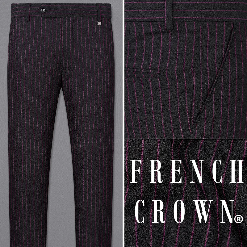 Zeus Black with Dark Mauve Pink Striped Pants