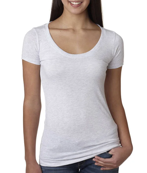 6730 - Next Level Ladies Tri-Blend Scoop Neck T-Shirt | Heather White