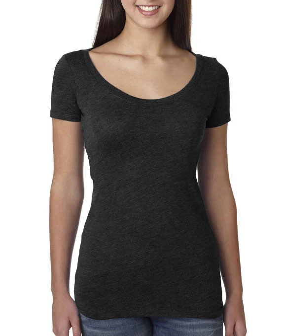 6730 - Next Level Ladies Tri-Blend Scoop Neck T-Shirt | Vintage Black