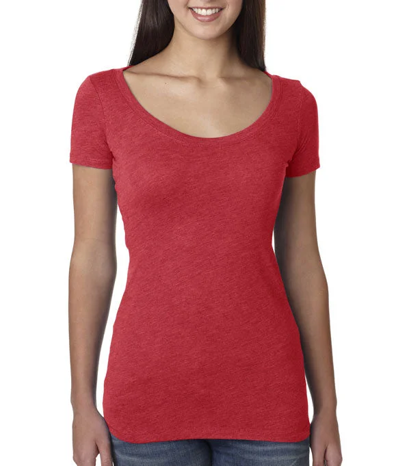 6730 - Next Level Ladies Tri-Blend Scoop Neck T-Shirt | Vintage Red