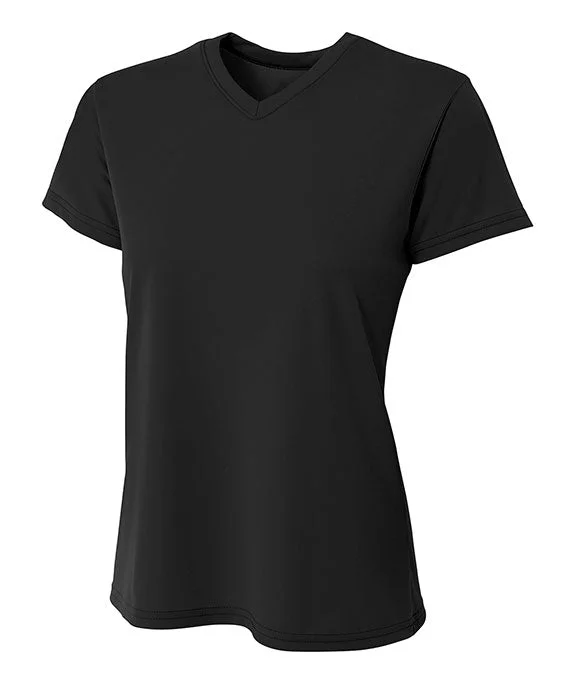 NW3402 - A4 Ladies Sprint Performance V-Neck T-Shirt | Black