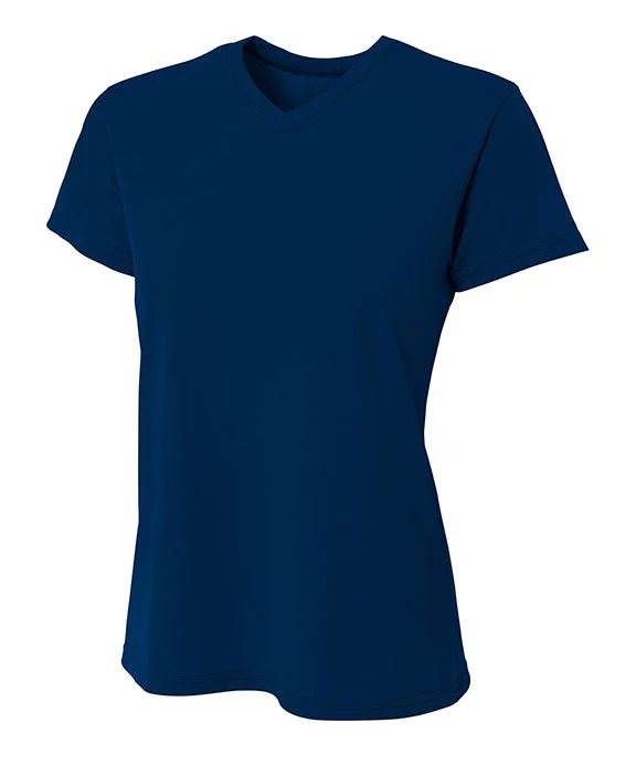 NW3402 - A4 Ladies Sprint Performance V-Neck T-Shirt | Navy