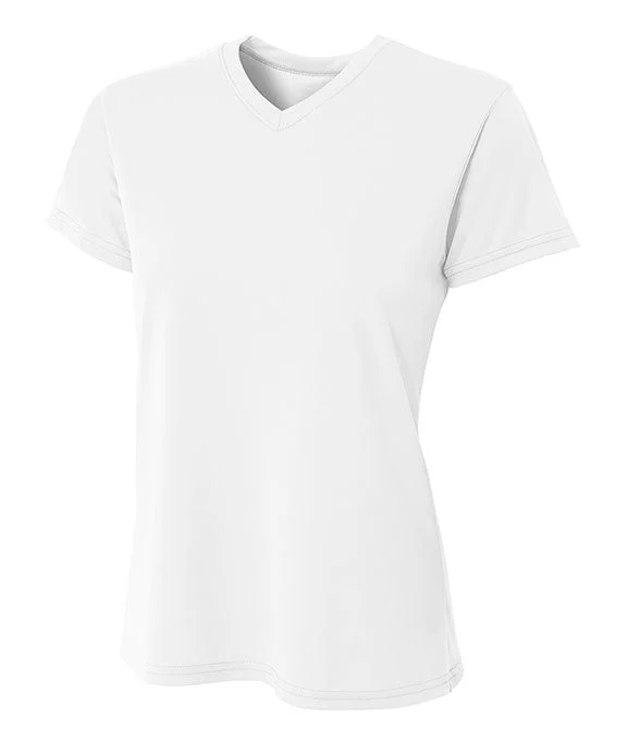 NW3402 - A4 Ladies Sprint Performance V-Neck T-Shirt | White