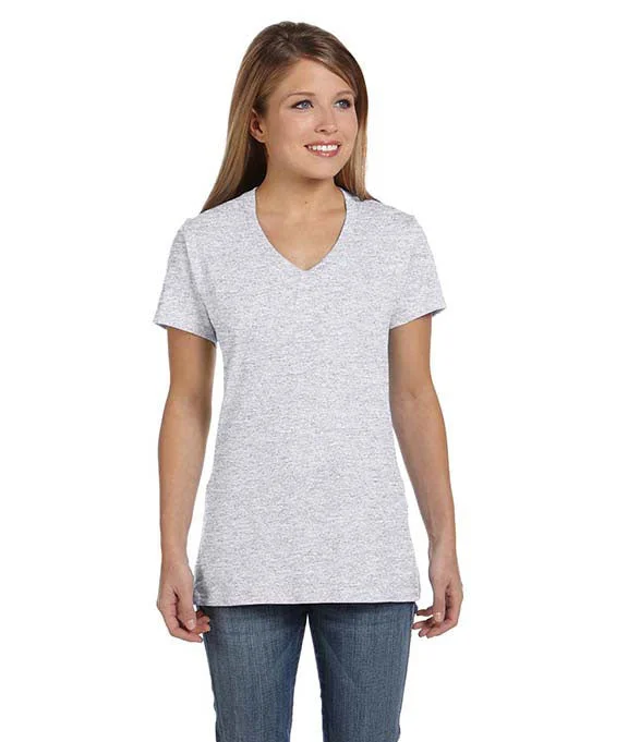 S04V - Hanes Ladies nano-T® V-Neck T-Shirt | Ash