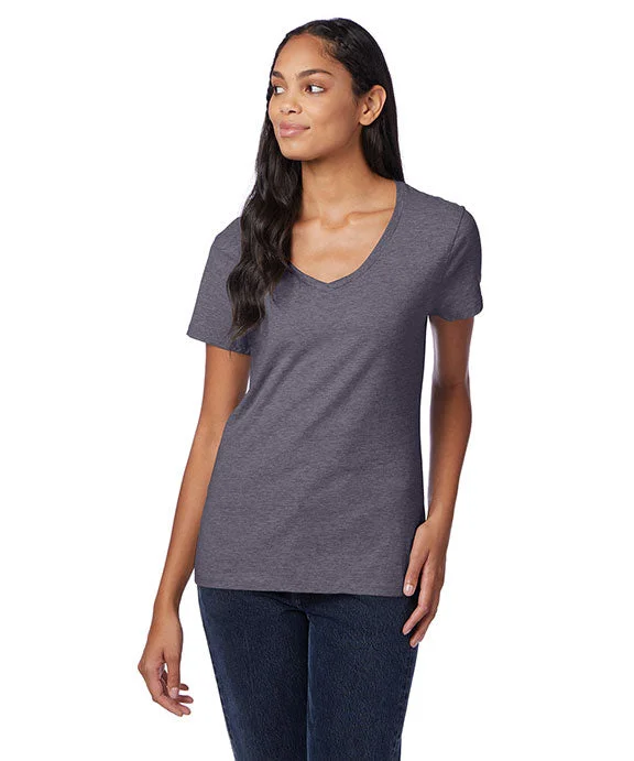 S04V - Hanes Ladies nano-T® V-Neck T-Shirt | Charcoal Heather