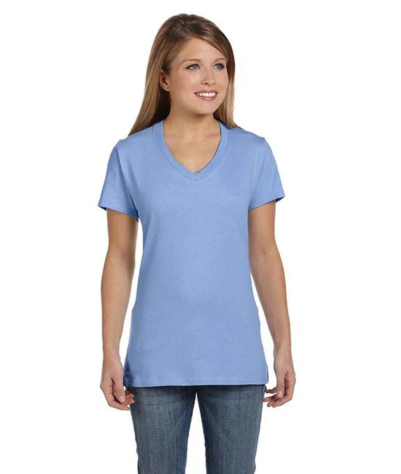 S04V - Hanes Ladies nano-T® V-Neck T-Shirt | Light Blue