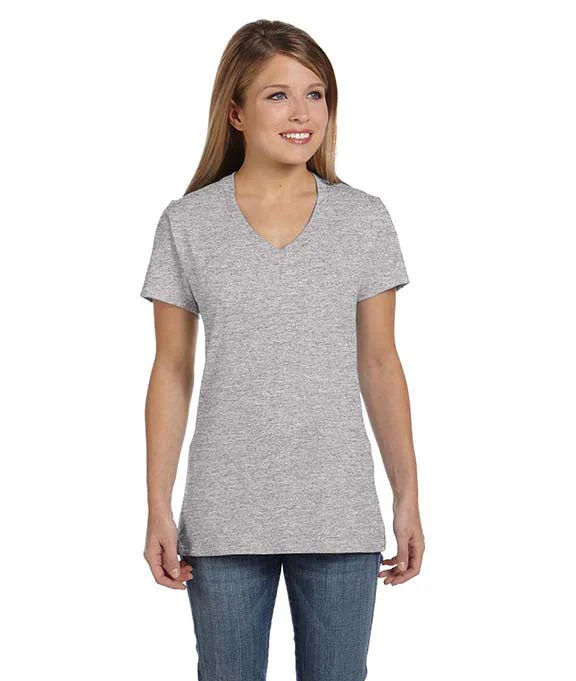 S04V - Hanes Ladies nano-T® V-Neck T-Shirt | Light Steel