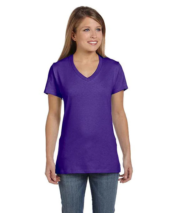 S04V - Hanes Ladies nano-T® V-Neck T-Shirt | Purple