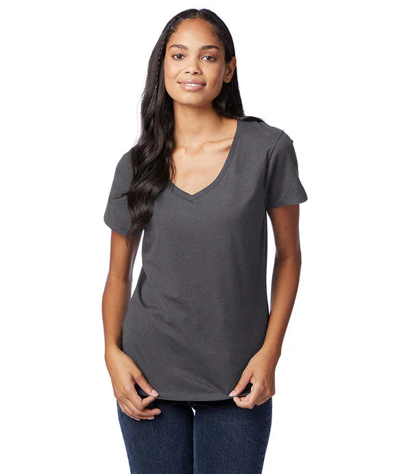 S04V - Hanes Ladies nano-T® V-Neck T-Shirt | Smoke Grey