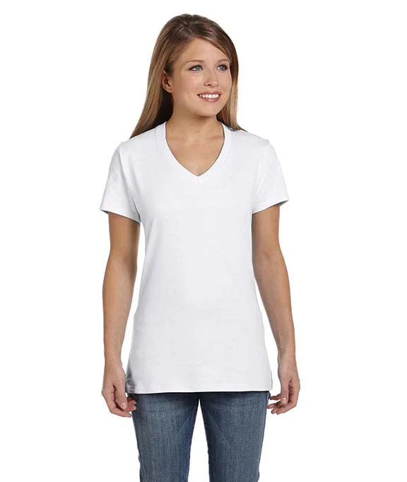 S04V - Hanes Ladies nano-T® V-Neck T-Shirt | White