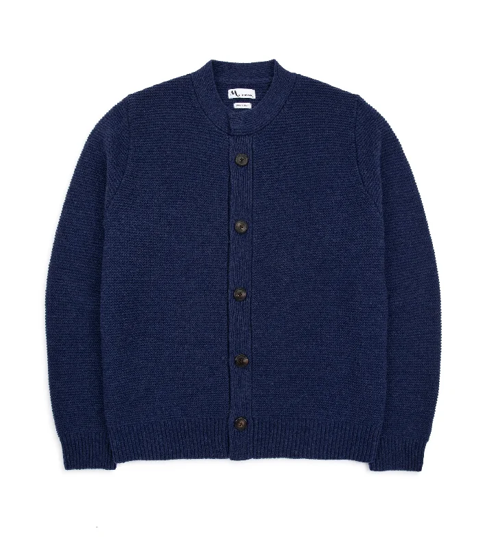 Doppiaa Aagrif Wool Milano Stitch Cardigan Jacket: Navy