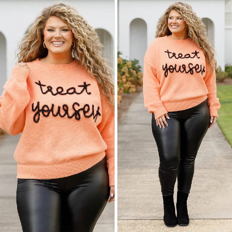 Treat Yourself To Something Special Sweater, Orange