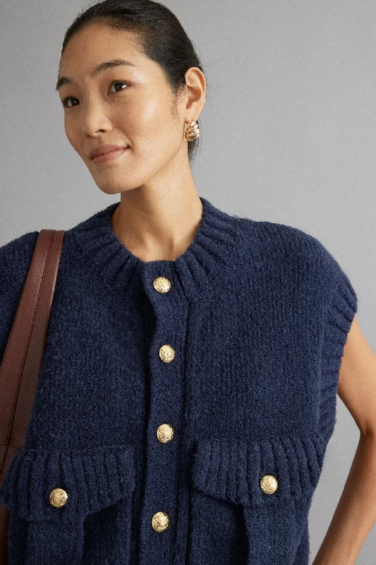 Navy Knit Valentina Vest